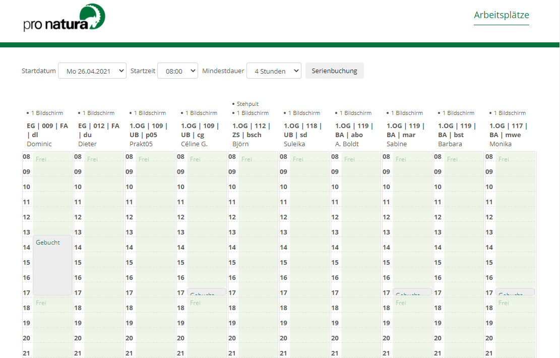 Kundenbeispiel Desk-Sharing