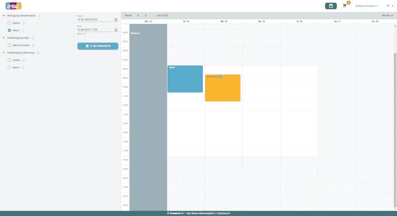 Online-Terminplaner für die Reinigung