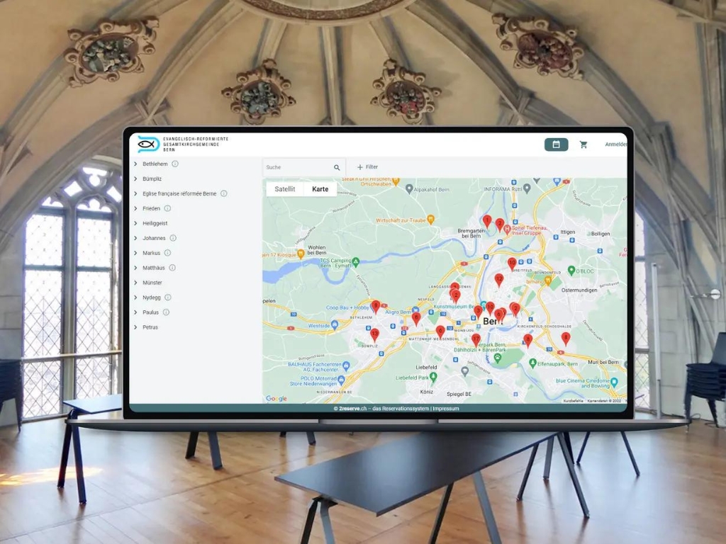 Integrierte Raum-Standort Anzeige mit Google Maps